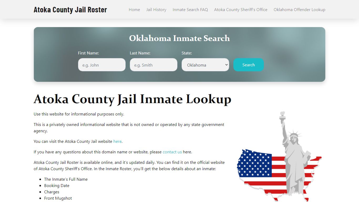 Atoka County Jail Roster Lookup, OK, Inmate Search