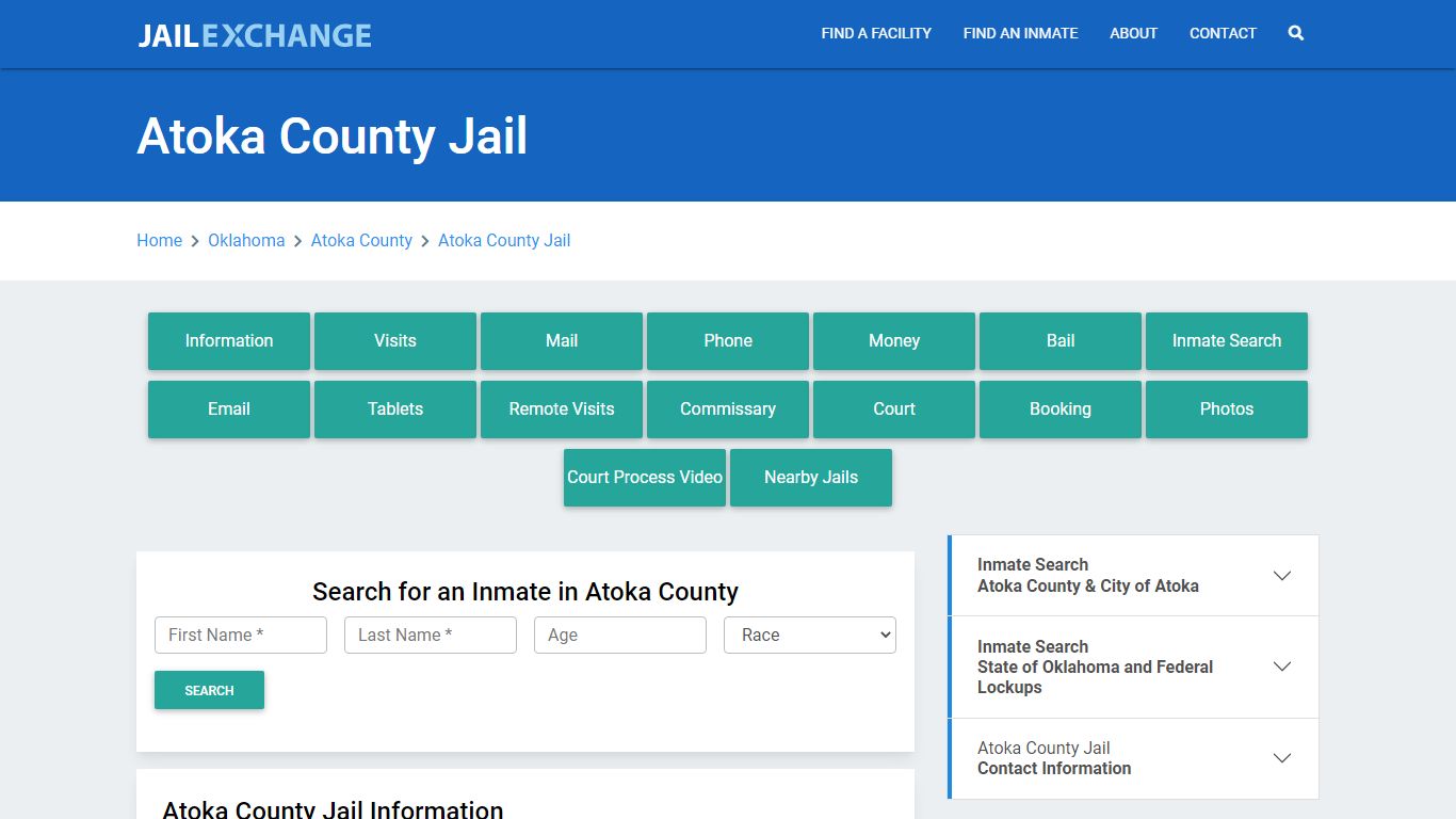 Atoka County Jail Roster Lookup, OK, Inmate Search